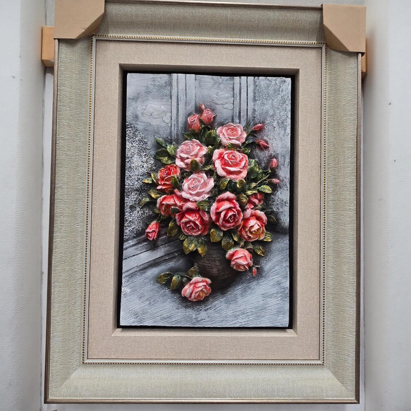 Blooming Grace: Rose Bouquet Wall Frame